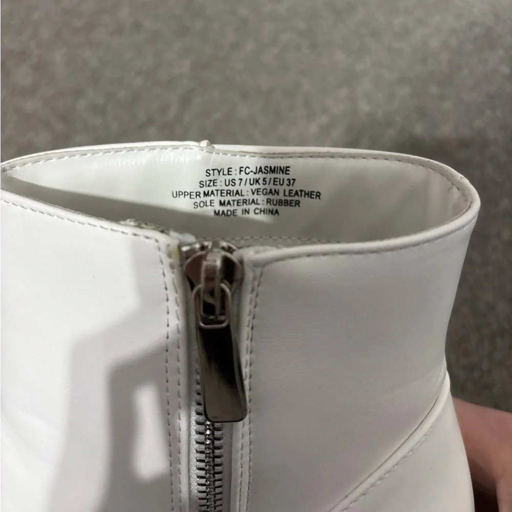 French Connection White Ankle Boots
